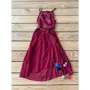 Just Kids Sleeveless Lace Pom Pom Dress Size 8 Girls Red
